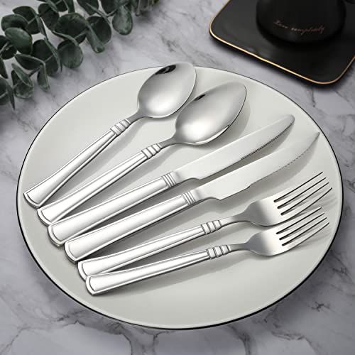 24-Piece Stainless Steel Flatware Set with Steak Knives Service for 4 Y59553