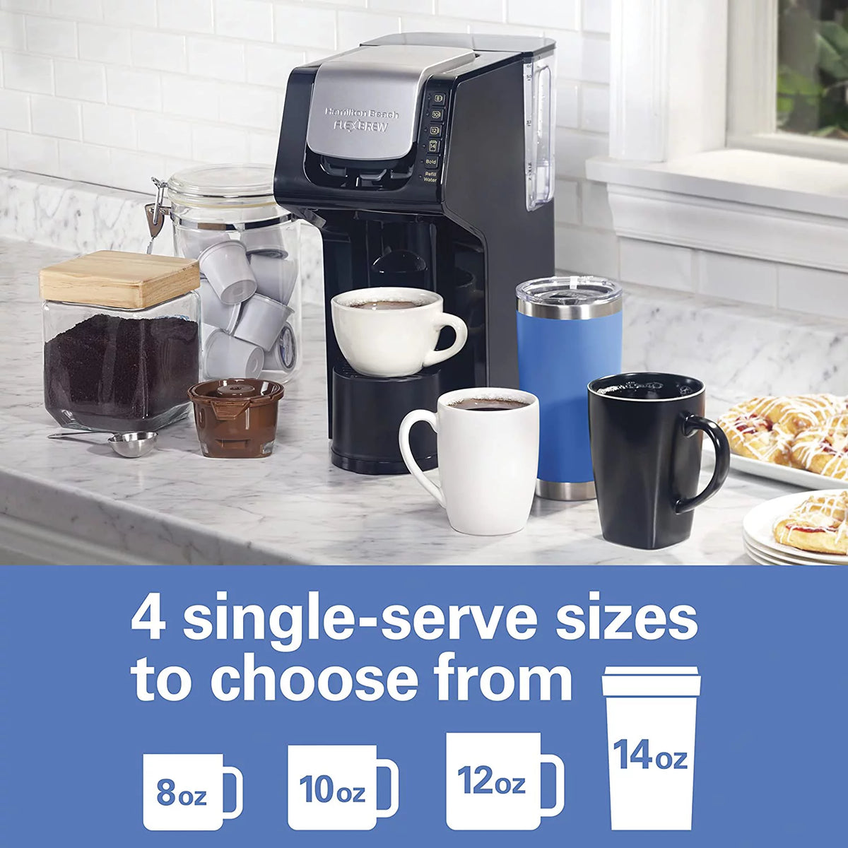 Removable 50 oz. Water Reservoir Single-Serve Coffee Maker I41730