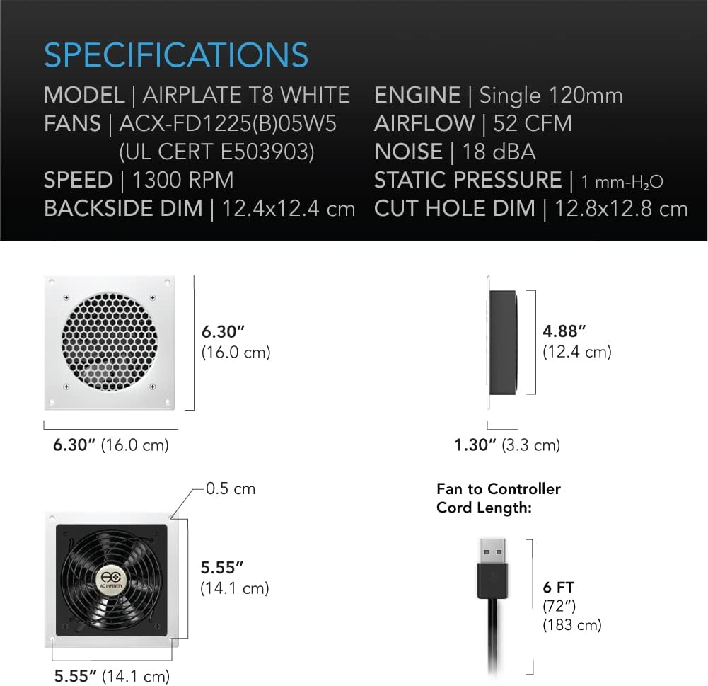 White Quiet Cooling Dual-Fan System with Thermostat Control R655539