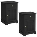 Black Wood Nightstand Set of 2 Z3078