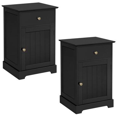 Black Wood Nightstand Set of 2 Z3078