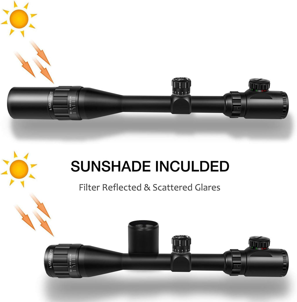 4-16x44 Illuminated Rifle Scope with Sunshade and Scope Mount R312