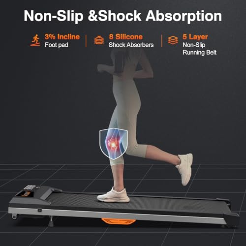 Under Desk Treadmill, 2 in 1 Portable Walking Jogging Running Machine with Remote Control, LED Display, 330lbs Y402