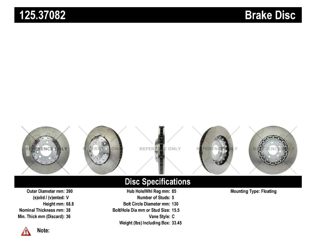 High Carbon Alloy Brake Rotor H37275