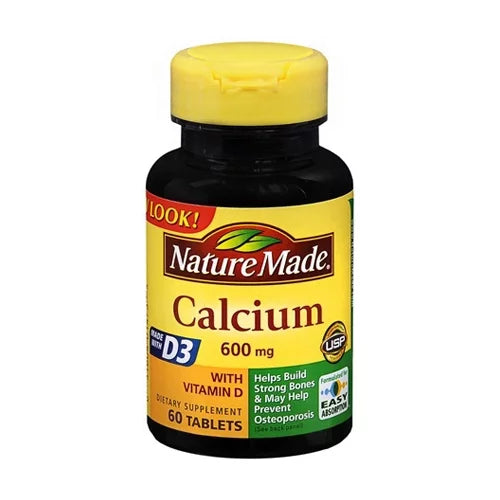 Calcium 600 Mg Supplement With Vitamin D Tablets, 60 Ea, 2 Pack Q981
