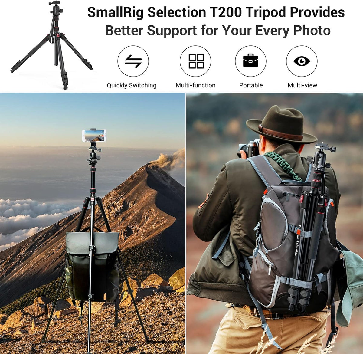 Foldable Aluminum Camera Tripod and Monopod H15414