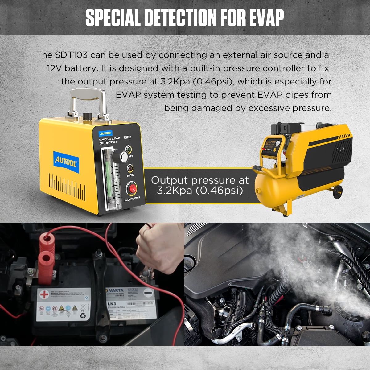 DC12V Car EVAP Smoke Machine Leak Tester Y430060