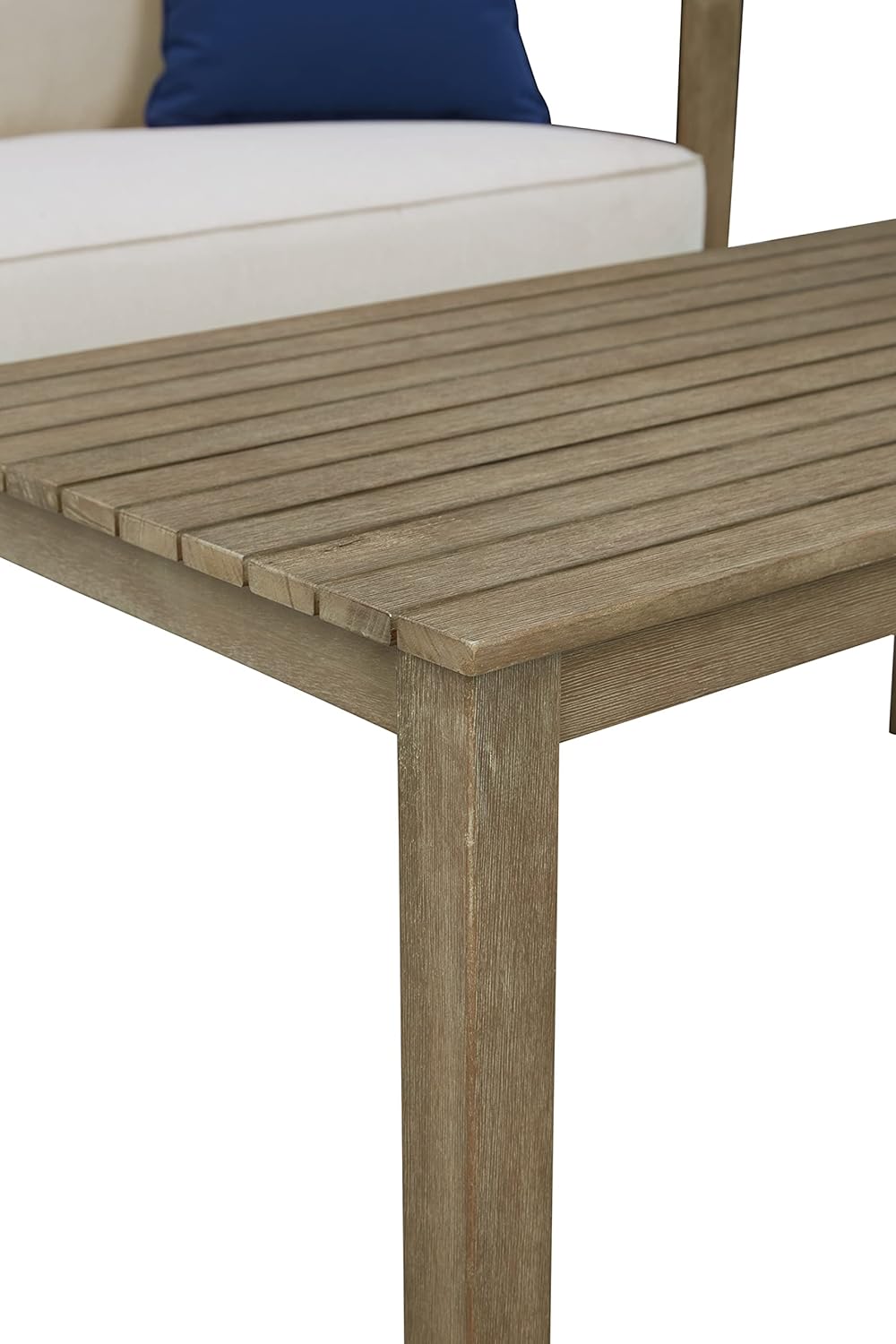 Beige Eucalyptus Patio Loveseat with Table Y7668