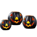 Metal Jack O Lanterns Pumpkin Set of 3 with LED Candles I491