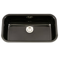 Black Porcelain Enamel Steel Undermount Single Bowl Kitchen Sink S269998