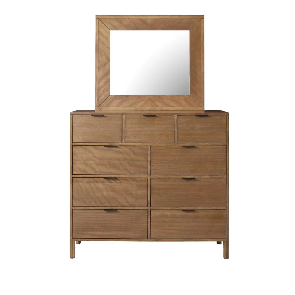 Wood Drawer Dresser and Mirror C132950