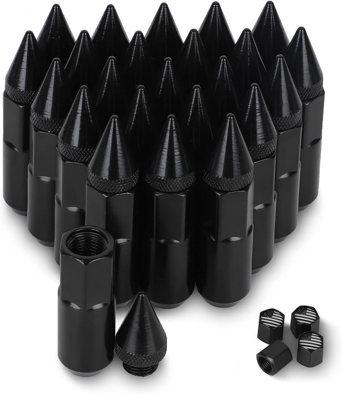 24 PCS Steel Spiked Lug Nuts (Neo Chrome) H7592
