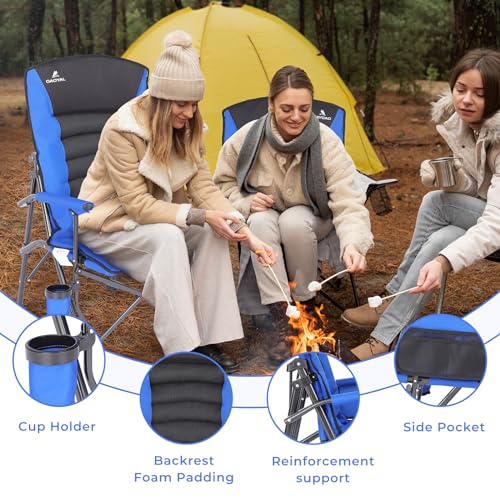 Oversized Folding Camping Chair with Cup Holder & Side Pocket Y728