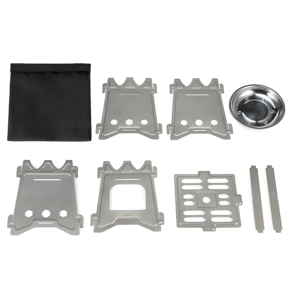 Ultralight Titanium Folding Camp Cooking Stove with Tray Z2475