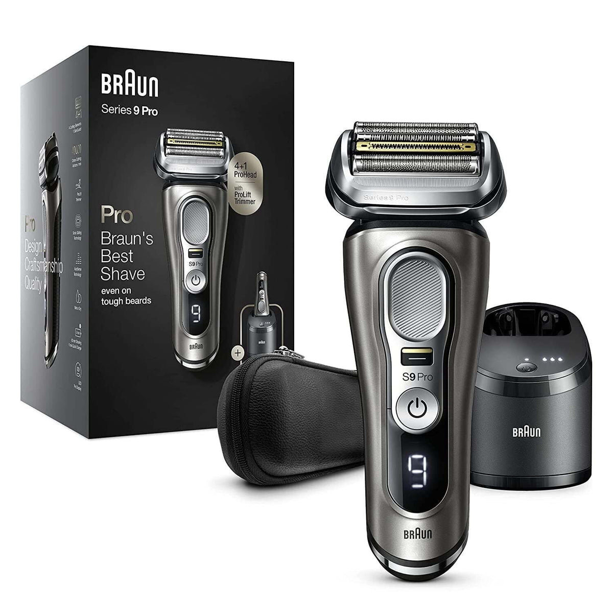 Rechargeable Wet Dry Electric Shaver with Clean Station W479676