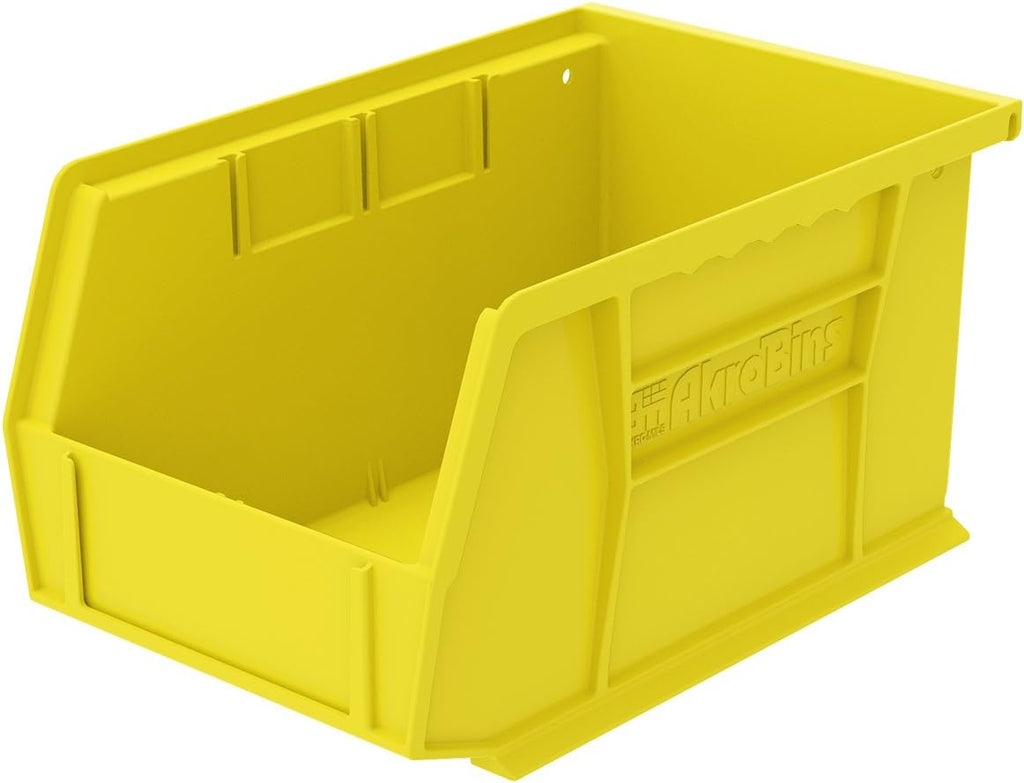 Plastic Storage Bin Hanging Stacking Containers, 9-Inch x 6-Inch x 5-Inch, Black, 12-Pack N190669