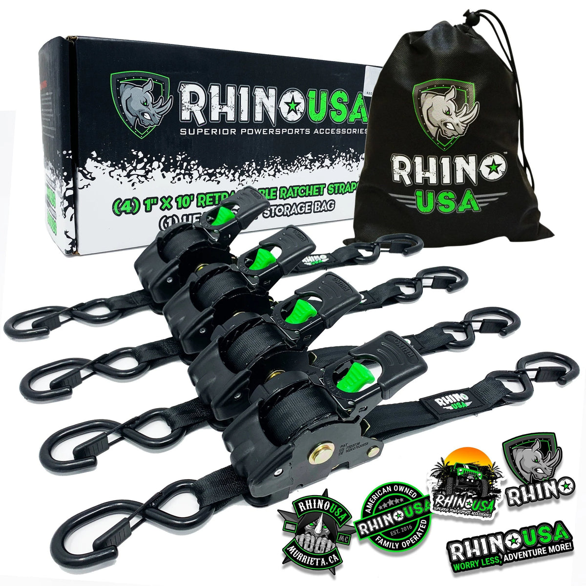 2 x 10' Retractable Ratchet Straps 2-Pack C5683