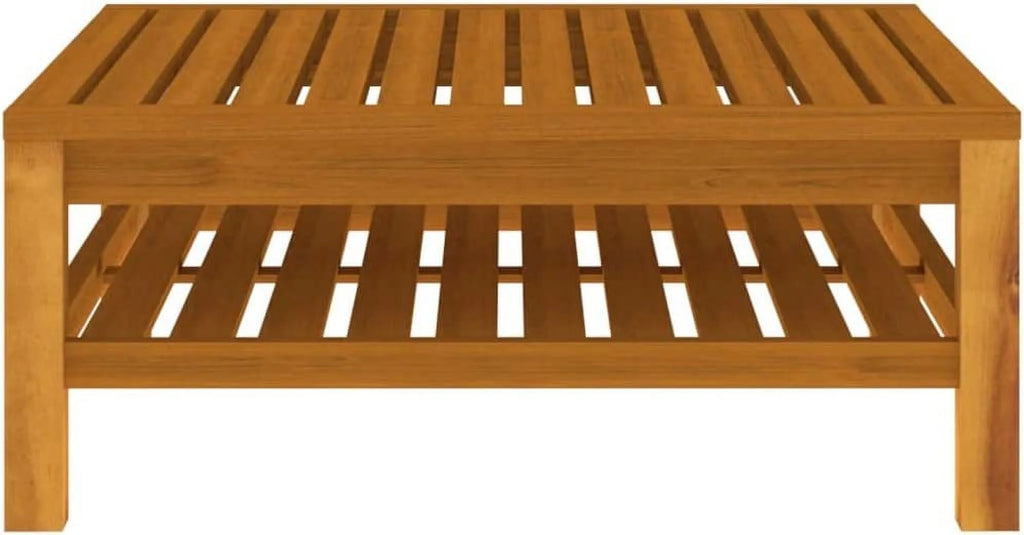Acacia Wood Patio Chairs with Tea Table and Cushions X295273