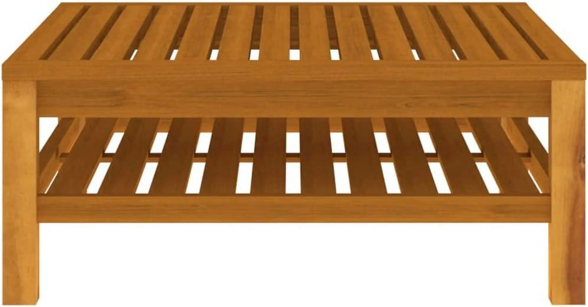 Acacia Wood Patio Chairs with Tea Table and Cushions X295273