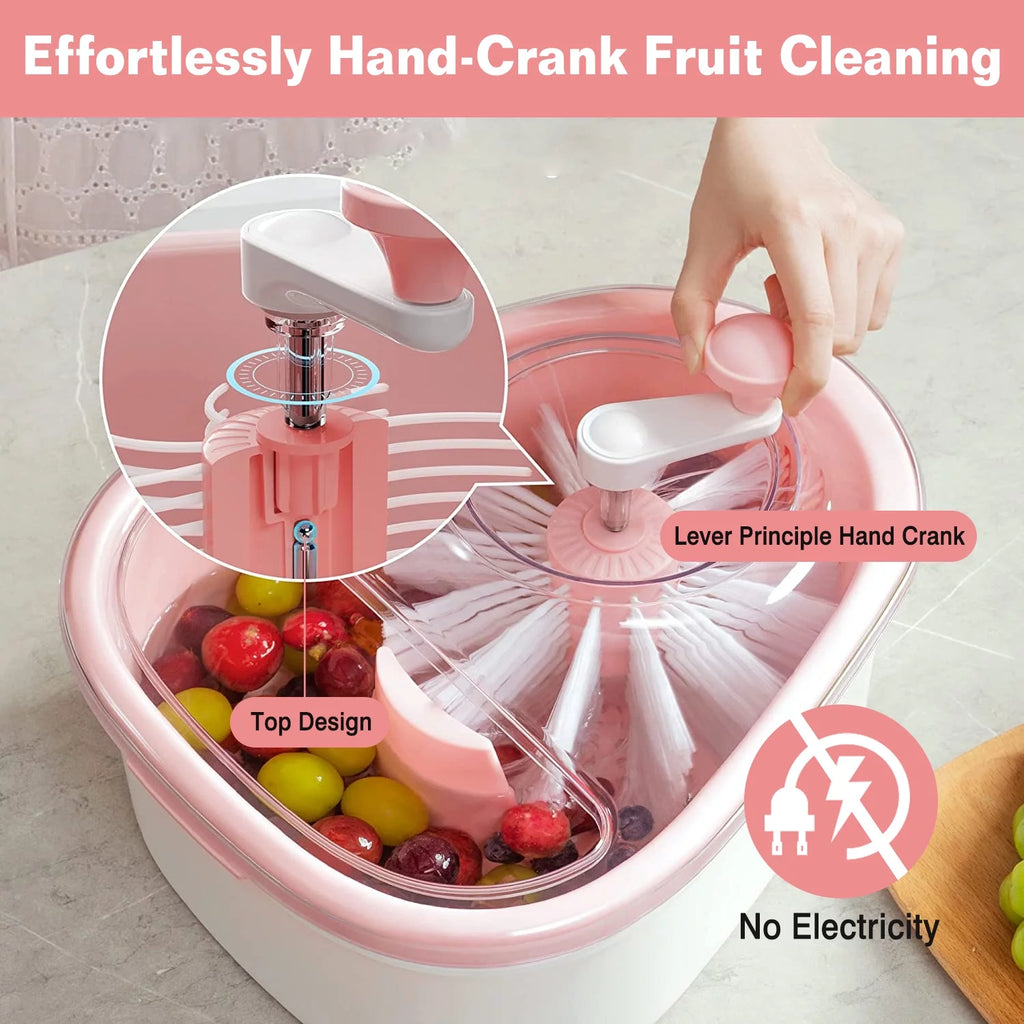 Pink Fruit Vegetable Washing Spinner with Bowl D8757