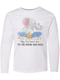 My Tia Loves me to the Moon and Back Elephant Family Long Sleeve Youth T-Shirt C5416