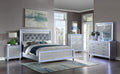 5pc King Size Upholstered Bed Dresser Mirror Nightstand Set L230