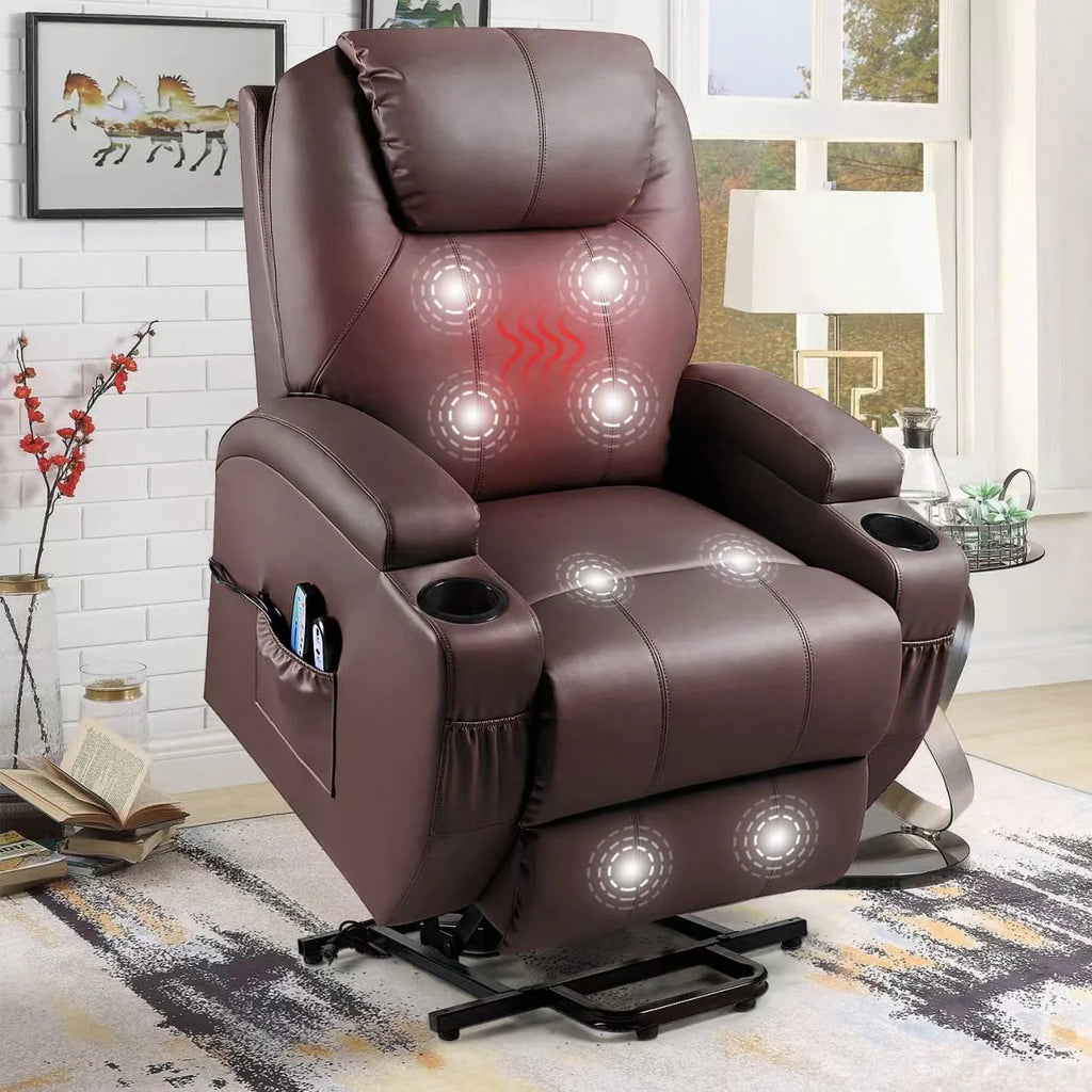 Black Faux Leather Power Lift Recliner N330