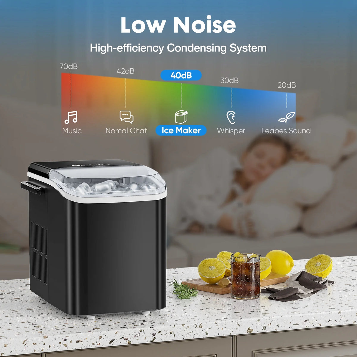 Portable 1.5L Electric Ice Maker Black C5599