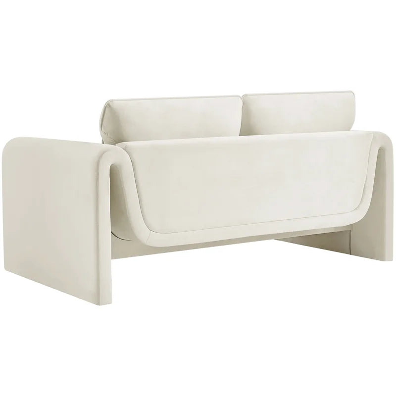 Cream Velvet Loveseat S305197