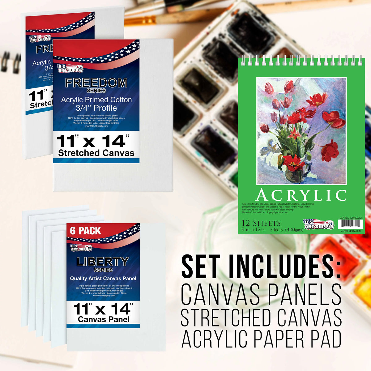 72-Piece Acrylic Painting Set with Easel and Brushes K108