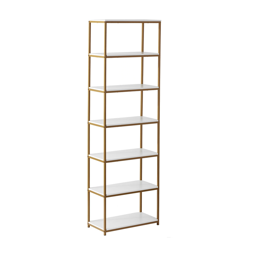 6-Shelf Metal Frame Bookcase D938