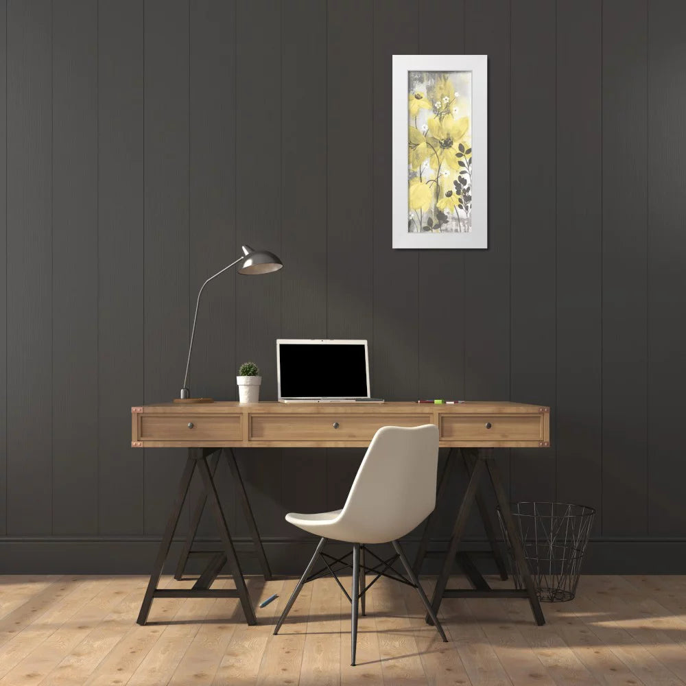 White Modern Wood Framed Art Print J57782