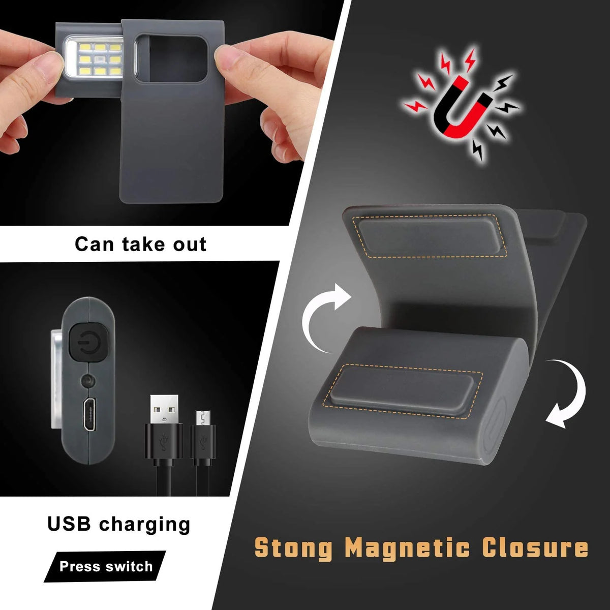 2Pack USB Rechargeable LED Clip on Running Light C91877