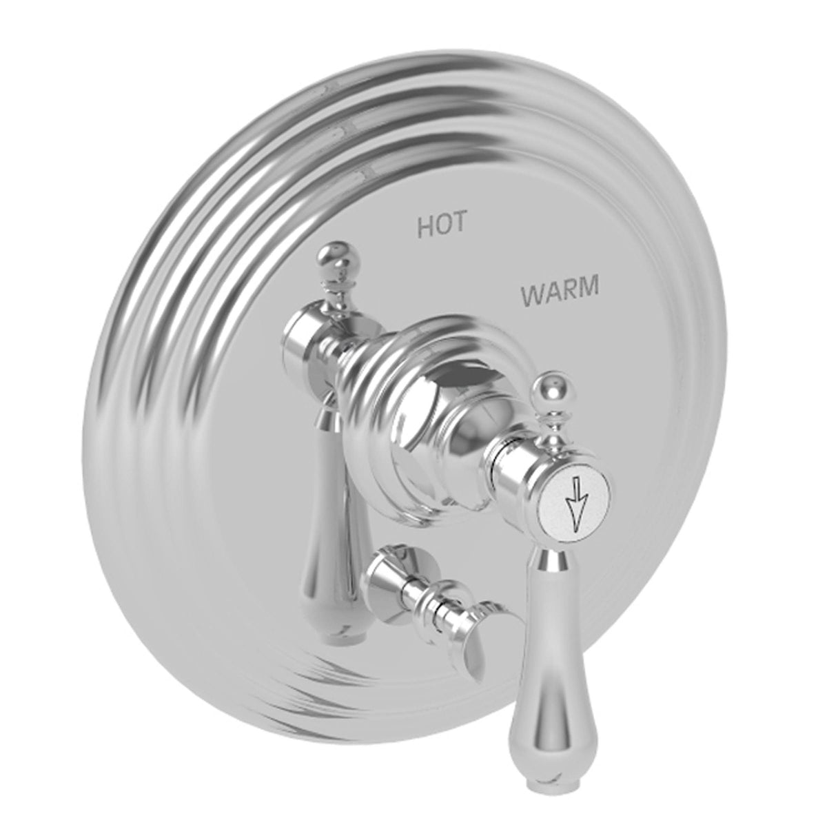 Balanced Pressure Tub & Shower Diverter Plate with Handle Weathered Copper F2220