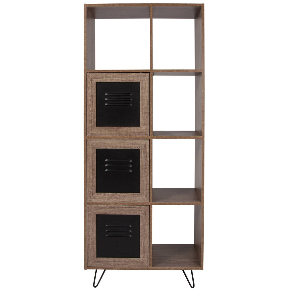 Brown and Black Cube Storage Organizer Bookcase R9658