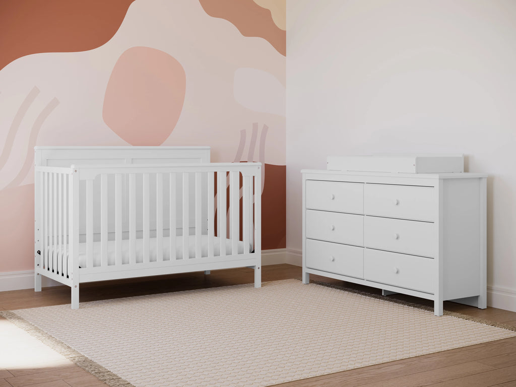 White 6 Drawer Kids Double Dresser I2312