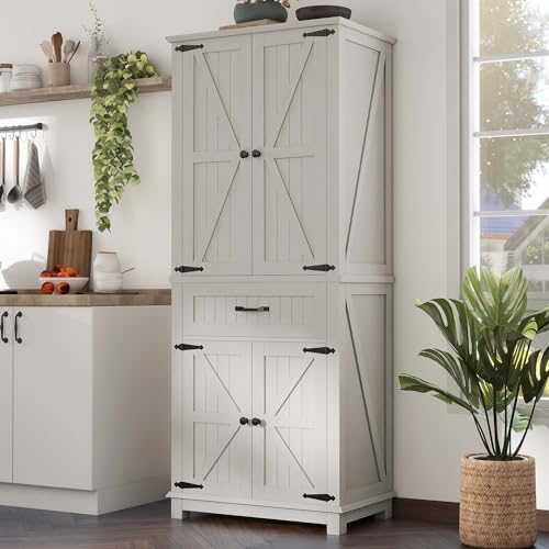 White Tall Storage Cabinet with 2 Drawers W625389