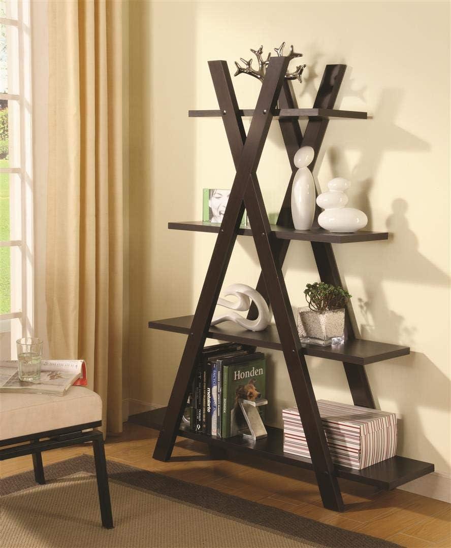 Contemporary Cappuccino X Bookcase T143
