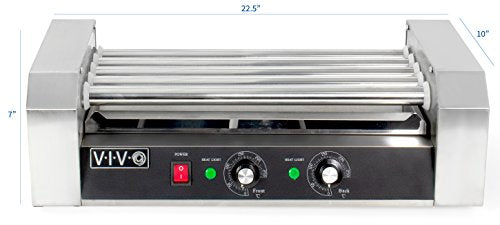 12 Hot Dog & 5 Roller Grill Cooker Warmer Machine X2001