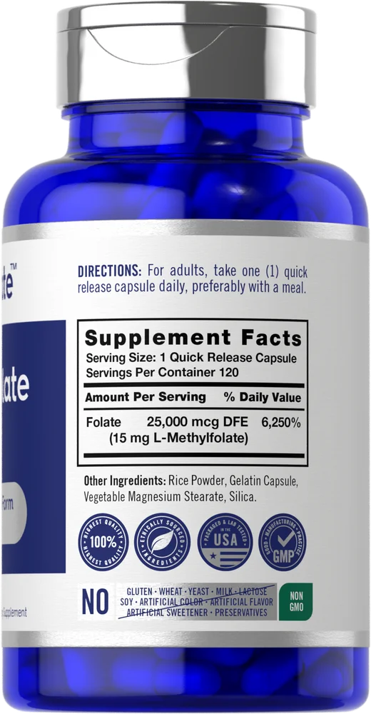 L Methylfolate 15mg 120 Capsules O79381