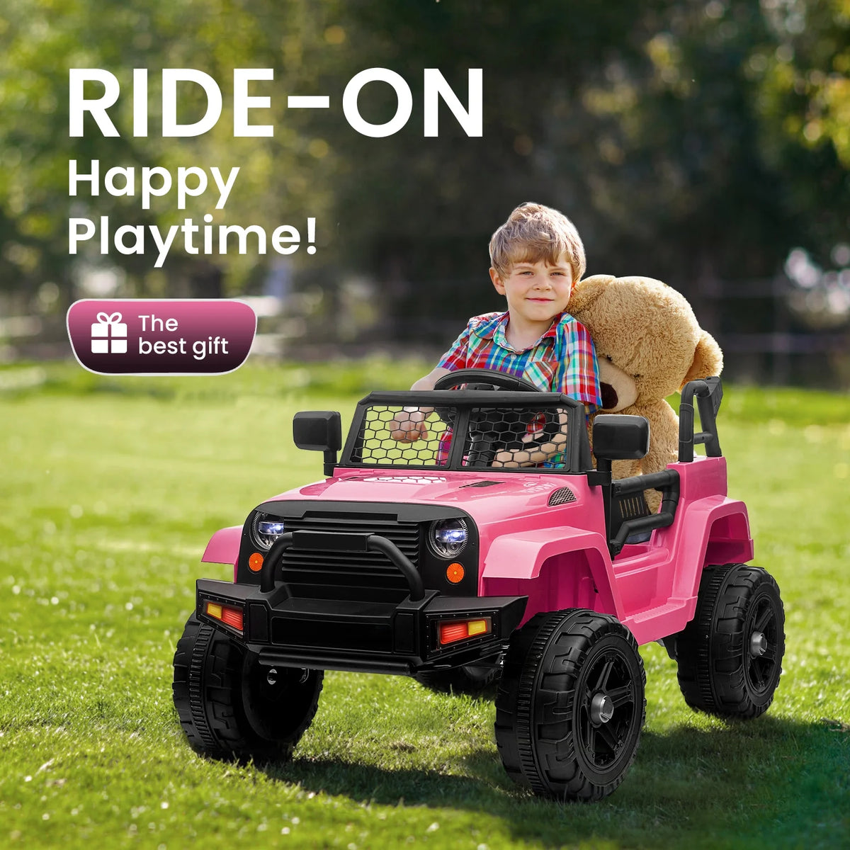 12V Pink Kids Ride on Truck with Remote Control C899