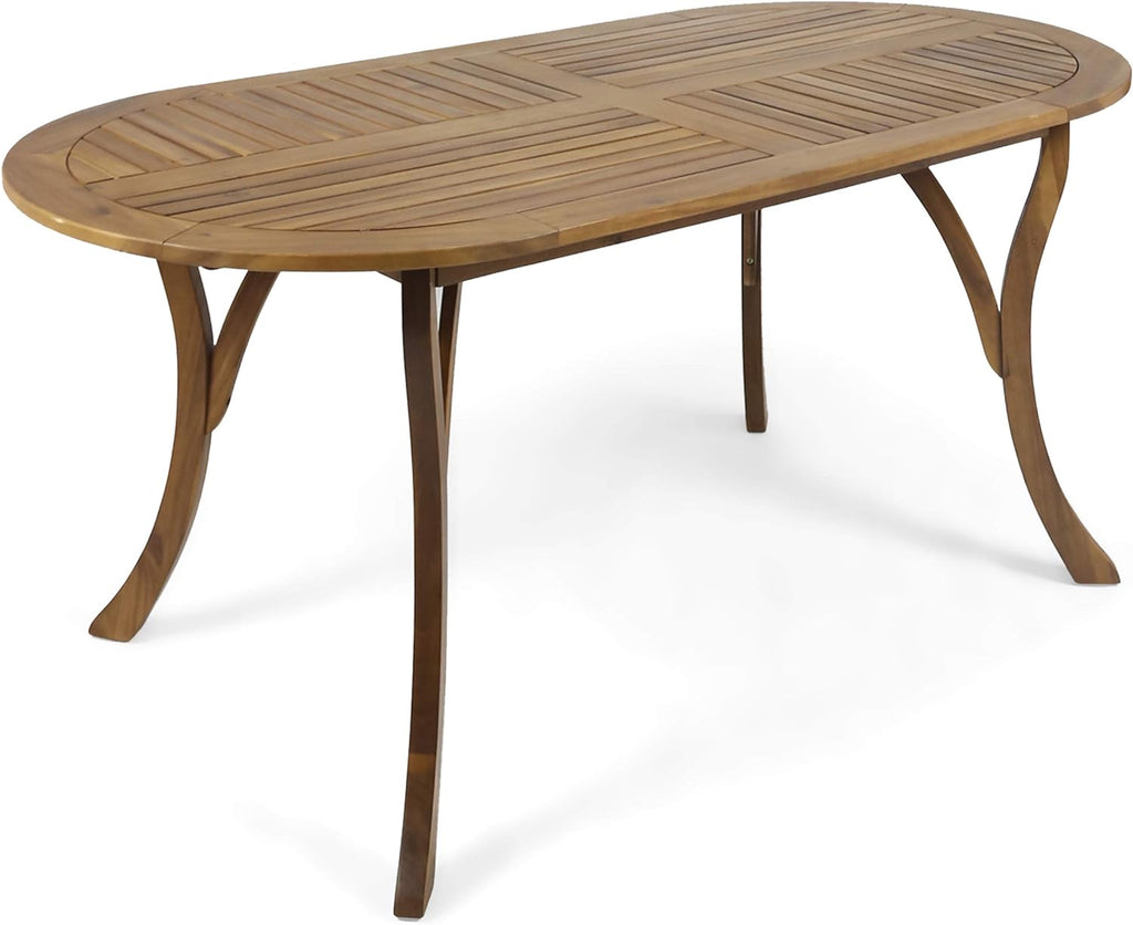 Teak Acacia Wood Oval Dining Table F74845