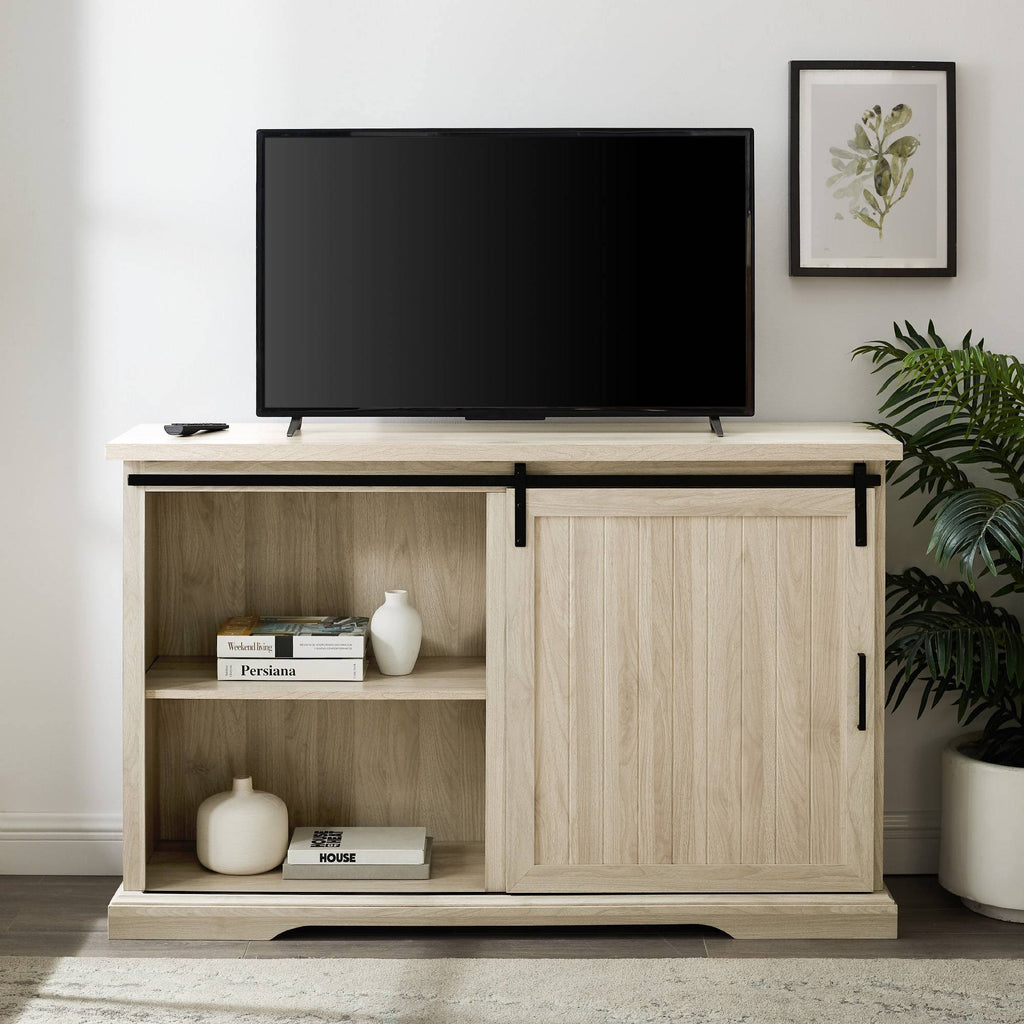 Farmhouse Sliding Door Sideboard with 3 Drawers Birch U84722