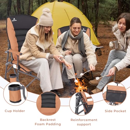 Oversized Folding Camping Chair with Cup Holder & Side Pocket Y728