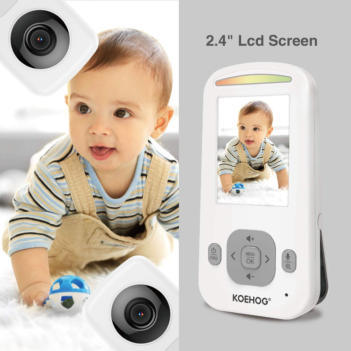 Baby Monitor with Camera, Auto Night Vision, Temperature Alert E7011