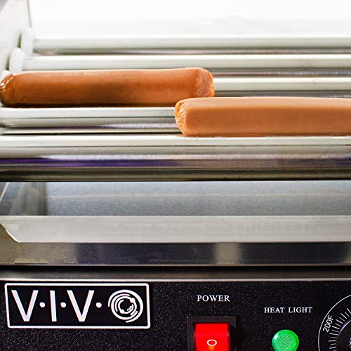 12 Hot Dog & 5 Roller Grill Cooker Warmer Machine X2001