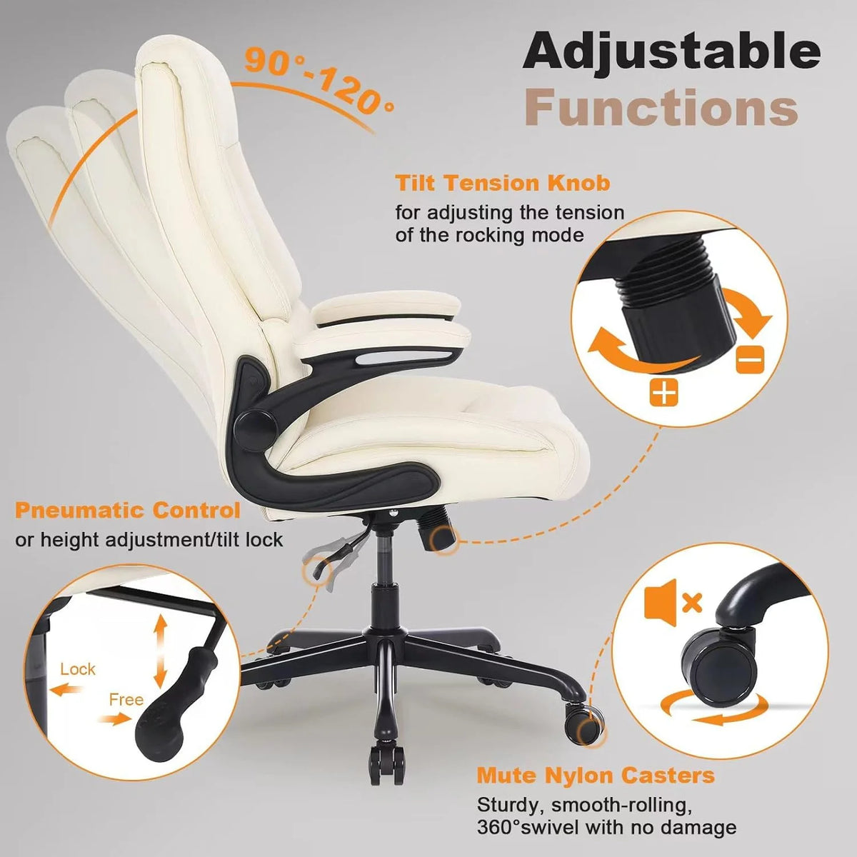 Black Big and Tall Ergonomic Office Chair with Lumbar Support K63452