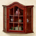 Wooden Wall Curio Cabinet Cherry One Size 21 Inches High J9630