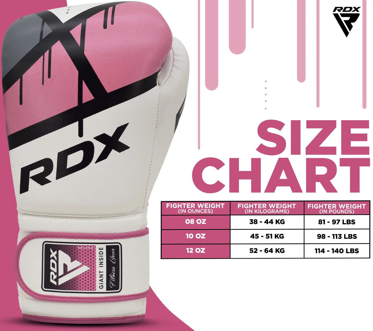 Pink 10oz Leather Boxing Gloves Y79347