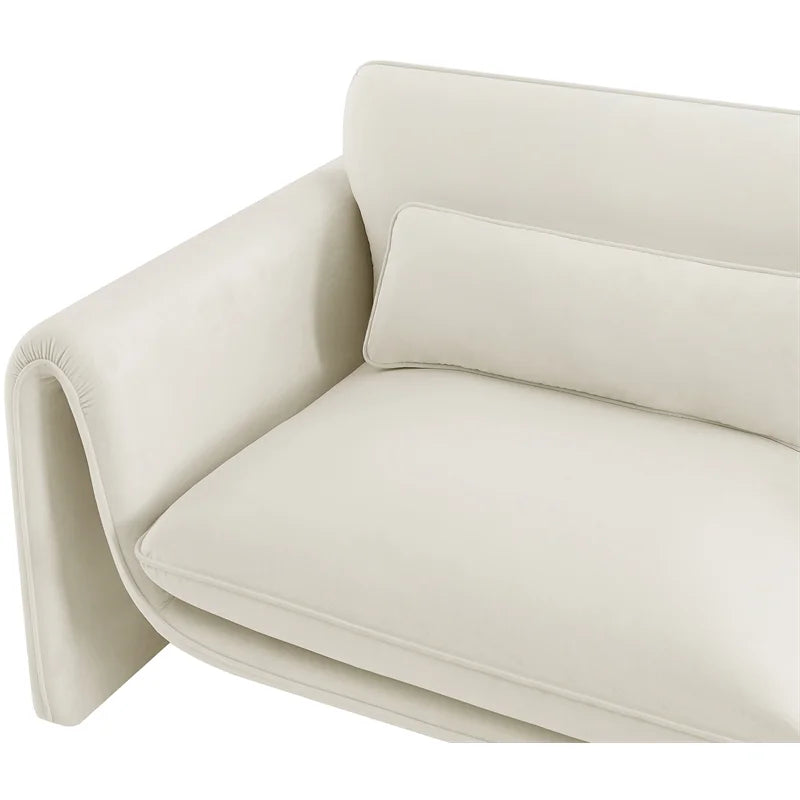 Cream Velvet Loveseat S305197